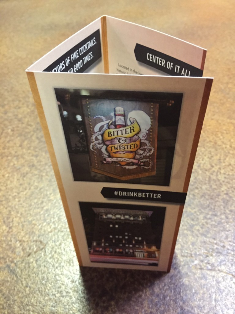 Custom Restaurant and Drink Menu for Bitter and Twisted Phoenix